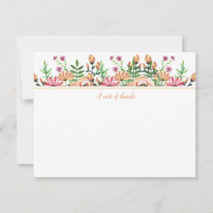 Peach Floral Danke Mitteilungskarte
