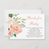 Peach Floral Diaper Books for Baby Card RSVP Karte (Vorderseite)