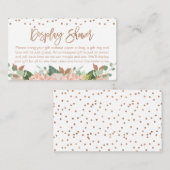 Peach Floral Display Dusche Brautparty Begleitkarte (Vorne/Hinten)