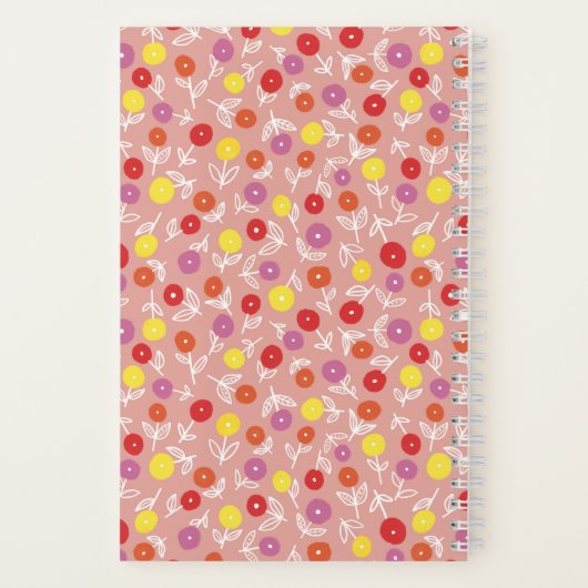 Peach floral ditsch boho notizblock (Rückseite)