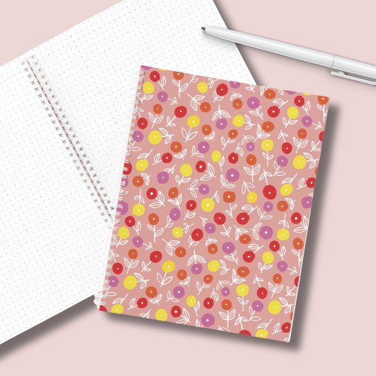 Peach floral ditsch boho notizblock