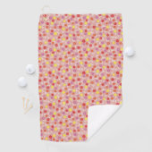 Peach Floral Ditsy Golfhandtuch (Insitu)