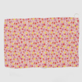 Peach Floral Ditsy Golfhandtuch (Horizontal)