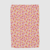 Peach Floral Ditsy Golfhandtuch (Vorderseite)