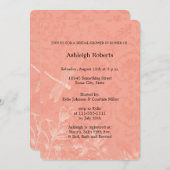 Peach Floral Dragonfly Brautparty Einladung (Vorne/Hinten)