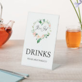 Peach Floral Drinks Kinderdusche Sockelschild (In SItu)