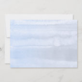 Peach floral Dusty Blue Wedding 3 Fotos Dankeskarte (Rückseite)