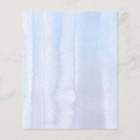 Peach Floral Dusty Blue Wedding Menü (Hinten)