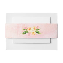 Peach Floral Einladung Bauchband