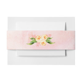 Peach Floral Einladung Bauchband Einladungsbanderole