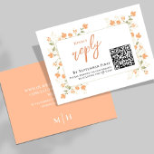 Peach Floral Elegant Wedding UAWG RSVP Karte
