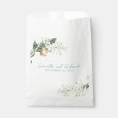 Peach floral Elegante Wedding Custom Geschenktütchen (Vorderseite)