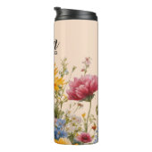 Peach Floral Erstmaliges Geschenk Mama Thermosbecher (Nach rechts gedreht)