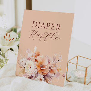 Peach Floral Fall Baby Duschkabine Windelwanne Sockelschild