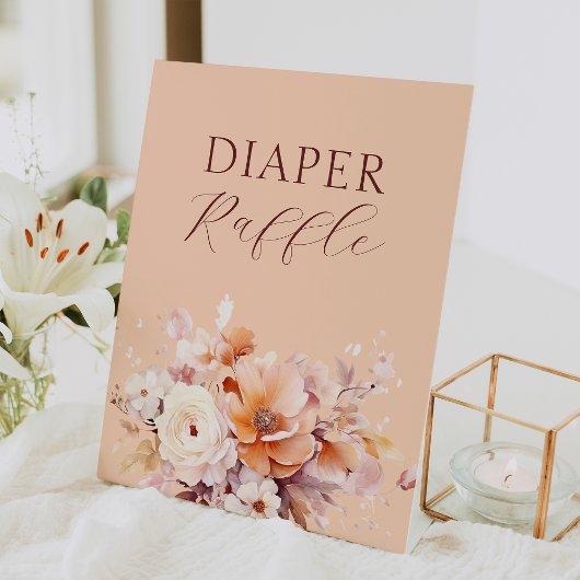 Peach Floral Fall Baby Duschkabine Windelwanne Sockelschild