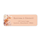 Peach Floral Fall Babydusche Rücksendeadresse (Vorne)