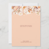 Peach Floral Fall Kleine Wildblume Babydusche Einladung (Rückseite)