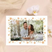 Peach Floral Foto Collage Hochzeit Save The Date