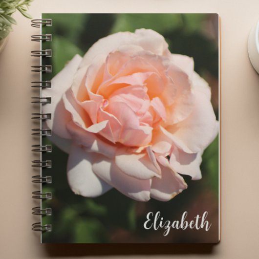 Peach Floral Fotografy Elegante Rose Custom Notizblock