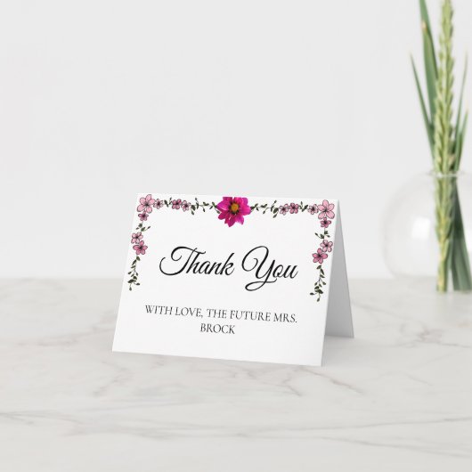 Peach Floral Future Frau Dankeschön Karte (Vorderseite)