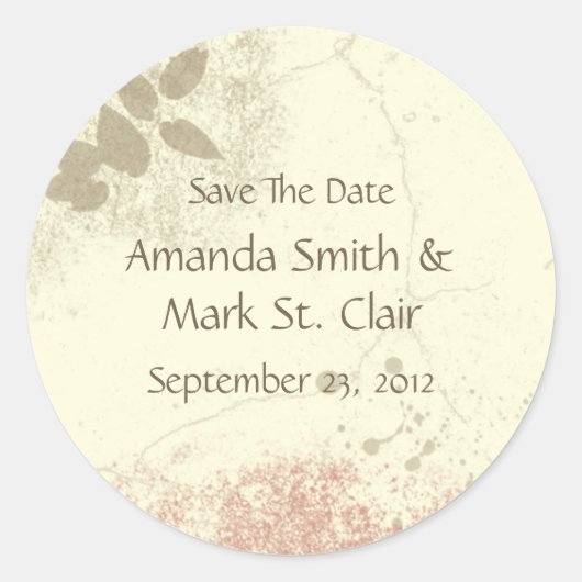 Peach Floral Garden Save the Date Aufkleber (Vorderseite)
