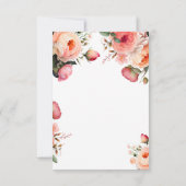 Peach Floral | Geburtstag Danke Karte (Rückseite)