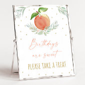Peach Floral Geburtstag Leckerei Unterschrift Poster
