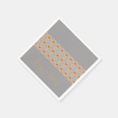 Peach Floral Gemustert Serviette (Ecke)