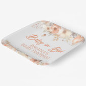Peach Floral Gender Neutral Baby Dusche Pappteller (Gewinkelt)