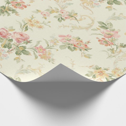 Peach Floral Geschenkpapier (Ecke)