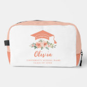 Peach Floral Glückwunschs Abschluss Waschbeutel (Vorderseite)