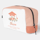 Peach Floral Glückwunschs Abschluss Waschbeutel (Rechte Ecke)