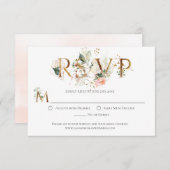 Peach Floral Gold Terrarium Stylisierte UAWG RSVP Karte (Vorne/Hinten)