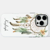 Peach floral Green Dream Catcher Case-Mate iPhone Hülle (Rückseite (Horizontal))