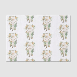 Peach floral Green Dream Catcher Geburtstag Seidenpapier
