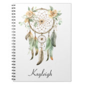 Peach floral Green Dream Catcher Notizblock (Vorderseite)