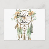 Peach floral Green Dream Catcher Postkarte (Vorderseite)