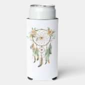 Peach floral Green Dream Catcher Selters Dosenkühler (Seltzer Rückseite)