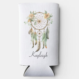 Peach floral Green Dream Catcher Selters Dosenkühler