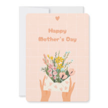 Peach floral Illustriert Mother Day Card