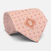 Peach floral Inspiriert Monogramm Krawatte (Gerollt)