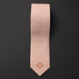 Peach floral Inspiriert Monogramm Krawatte