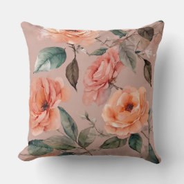 Peach Floral Kissen