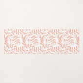 Peach Floral Leaf Natural Trendy Monogram Yogamatte (Rückseite (Horizontal))
