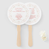 Peach Floral Mandala Circle Wedding Program Fan Fächer (Vorne und Hinten)