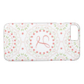 Peach Floral Mandala Initial Phone Case (Rückseite (Horizontal))