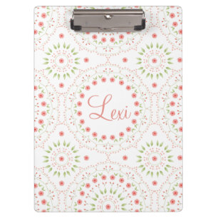 Peach Floral Mandala Personalisierte Clip Board Klemmbrett