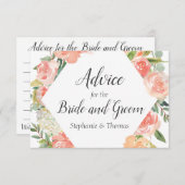 Peach Floral Medley Advice for Bridge and Groom Hinweiskarte (Vorne/Hinten)