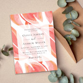 Peach Floral Modern Wedding Einladung