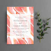 Peach Floral Modern Wedding Einladung
